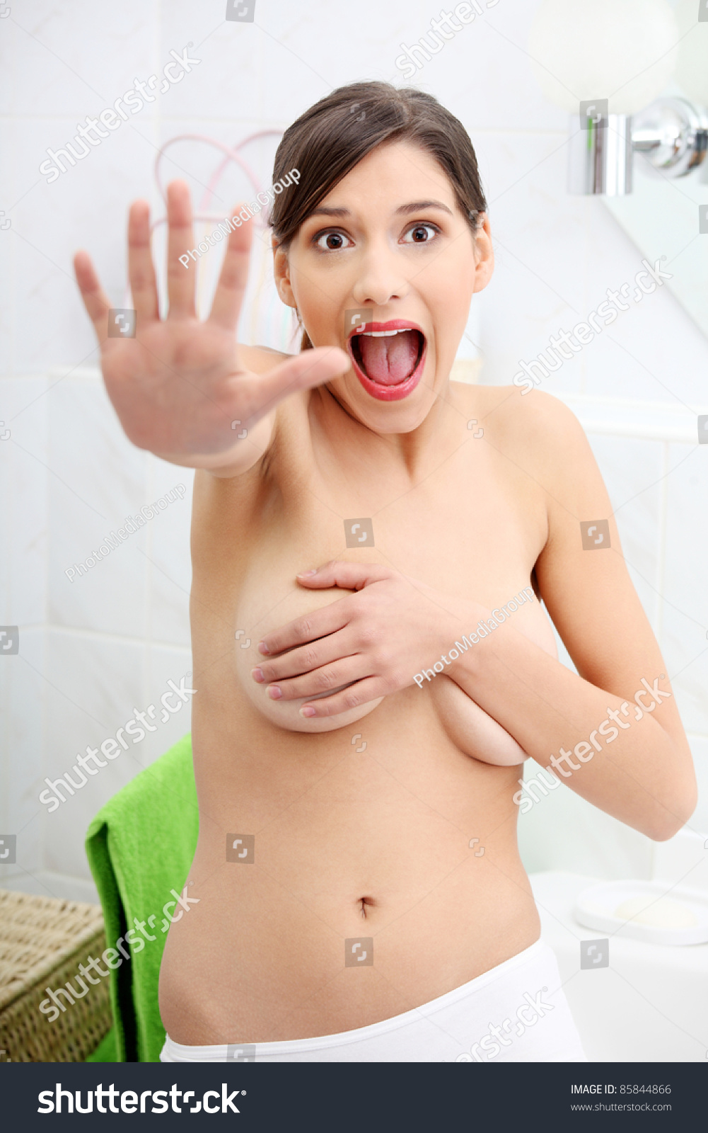 naked in the bathroom