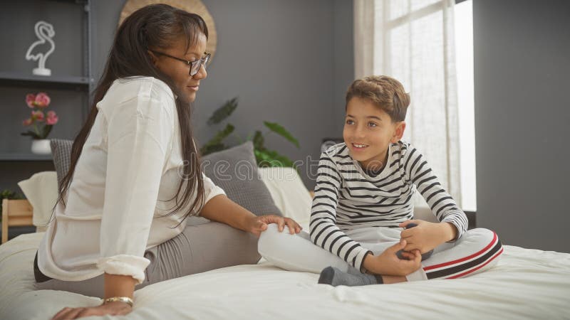 stepmom shares bed with son