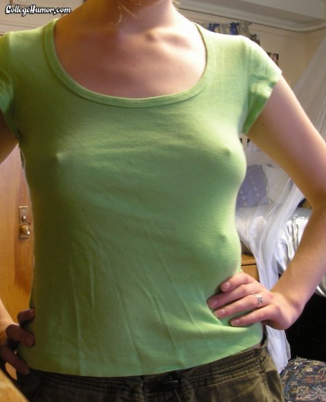 Best of Nipple poking through shirt