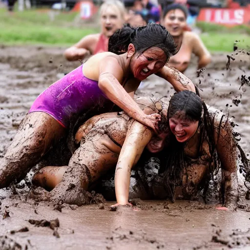 naked mud wrestling