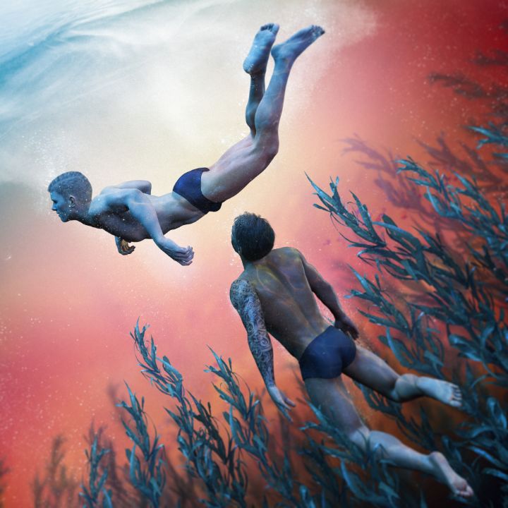 Nude Men Underwater fucking art