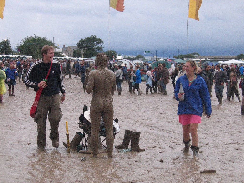 Naked In Mud girls cheeks