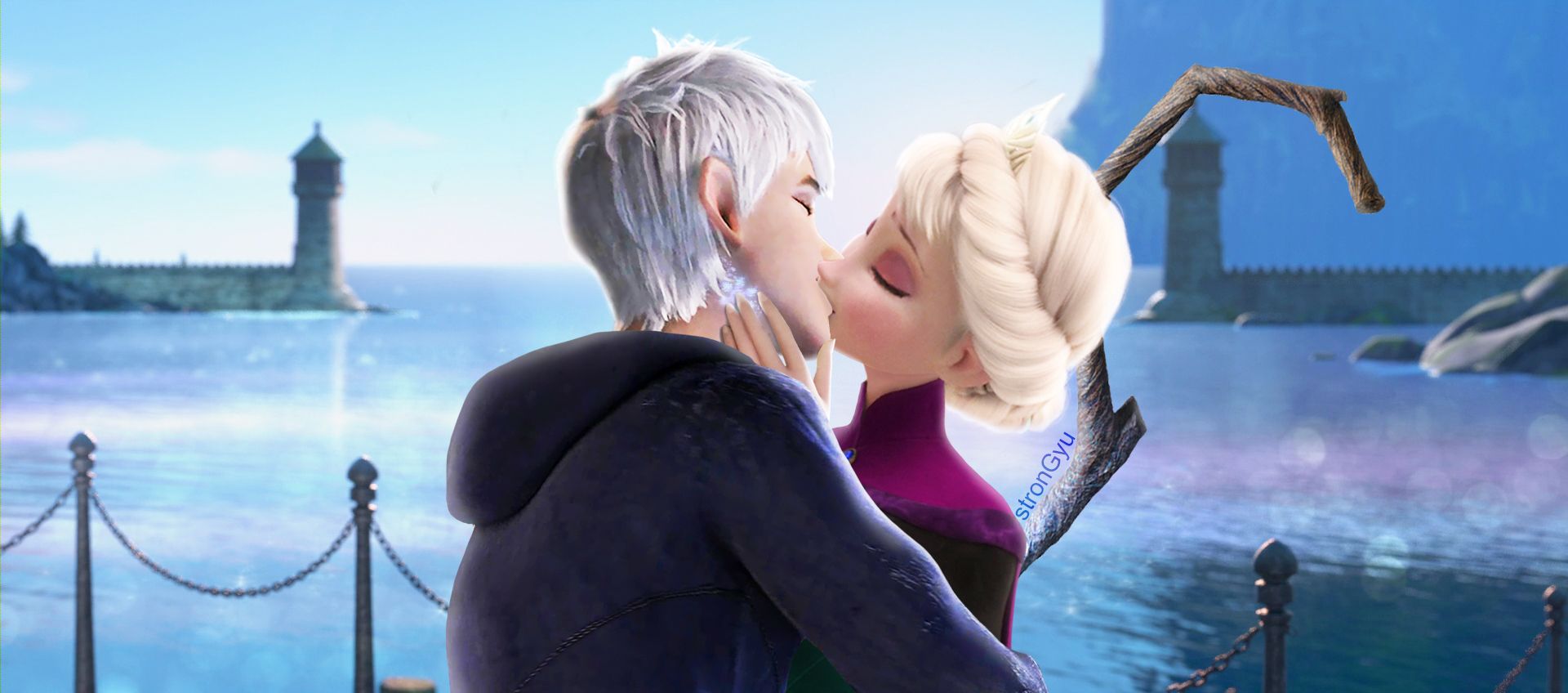 dayron lambert recommends elsa and jack frost kissing pic