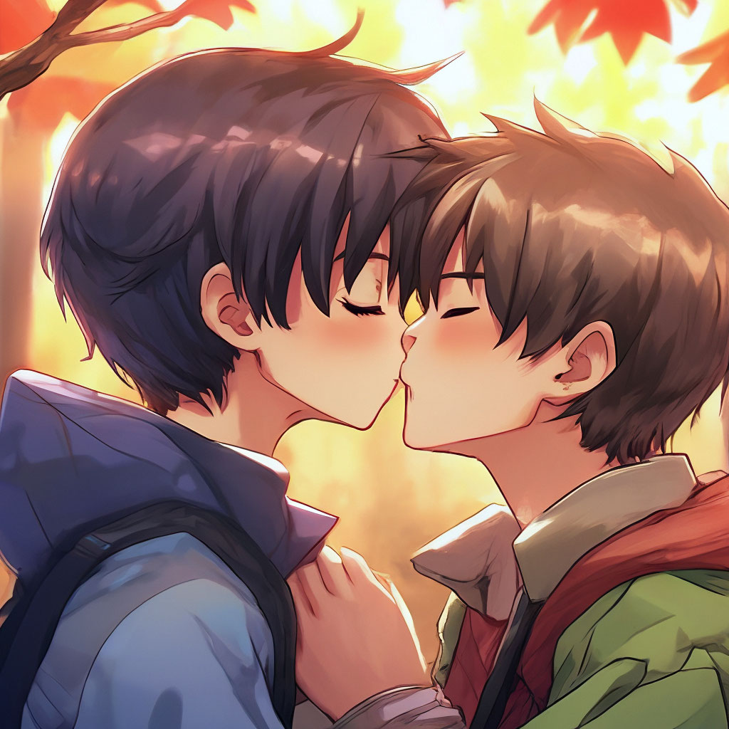 benjerman oakes add two anime guys kissing photo