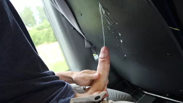 david powter add cumshot on bus photo