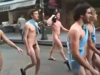 naked men walking in public