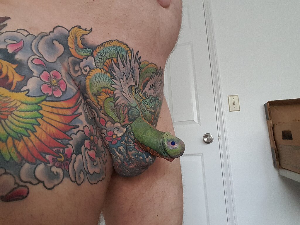 cock with tattoo