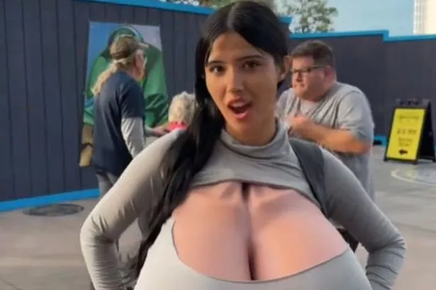 Best of Huge boobs in public