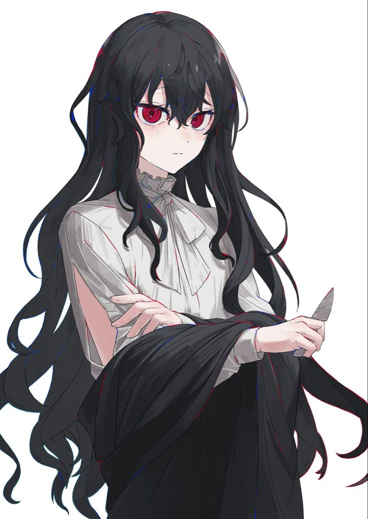 Anime Girl Long Black Hair parlato volgare