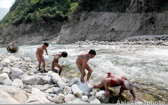 naked in the river