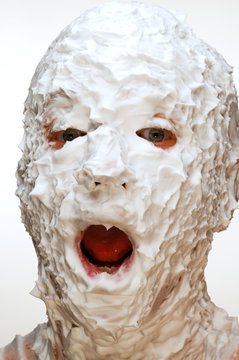 chris suess share cream pie on face photos