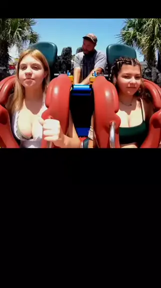 Best of Tits fall out on slingshot ride