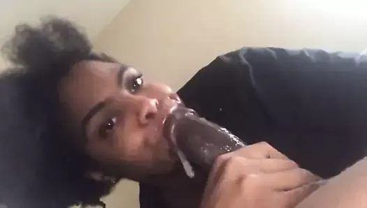 Ebony Gagging On Cock 3rd anal