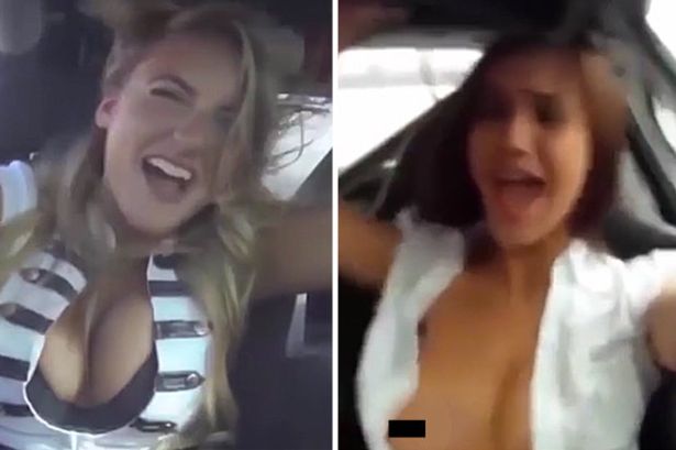 coley collins share flashing boobs in the car photos