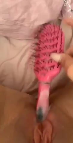 Best of Hair brush masturbating