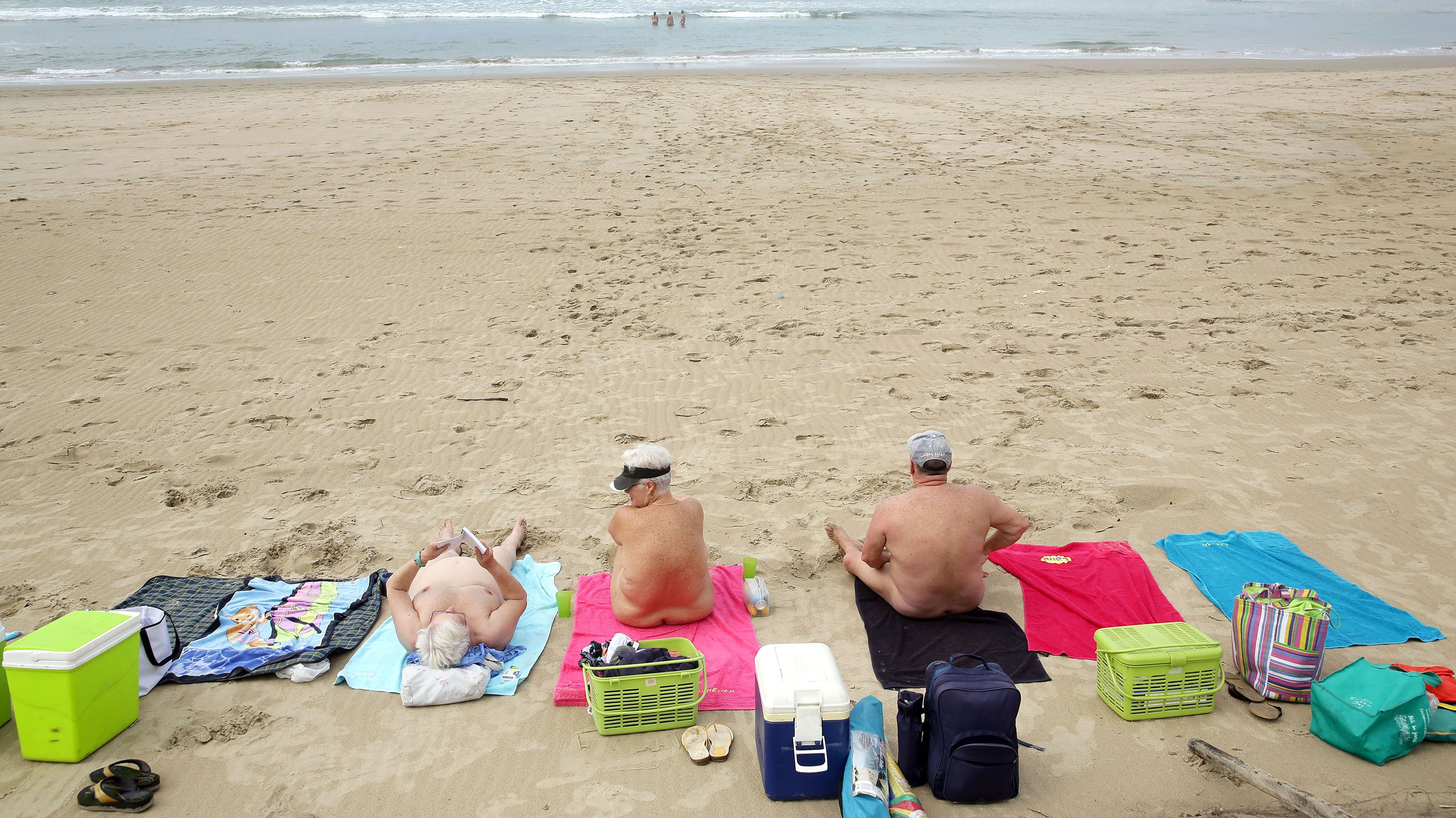 naked at a beach