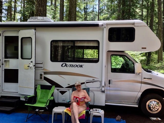 Nude Women Camping tail public